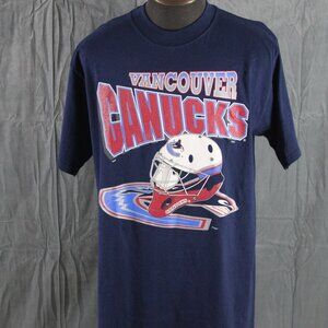 Vancouver Canucks Shirt (VTG) - Goalie Mask and Orca Logo - Men's Large
